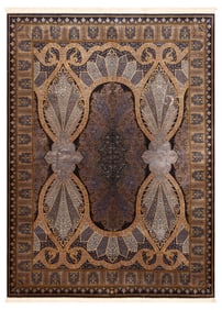 Extremely Fine Turkish Silk Rug Signed Cinar 7 ft 8 in x 5 ft 8 in (2.33 m x 1.72 m)