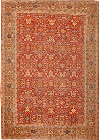 No Reserve - Antique Sultanabad Mahal Rug 12 ft 2 in x 8 ft 5 in (3.71 m x 2.57 m)
