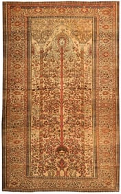 No Reserve - Antique Persian Sarouk Farahan Tree Of Life Rug 6 ft 8 in x 4 ft 4 in (2.03 m x 1.32 m)