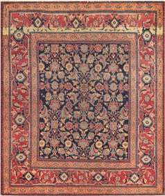 No Reserve - Antique Herati Design Fine Weave Persian Tabriz Rug 5 ft 7 in x 4 ft 1 in (1.7 m x 1.24