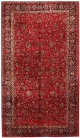 No Reserve - Large Antique Persian Kashan Rug 18 ft x 10 ft 3 in (5.48 m x 3.12 m)