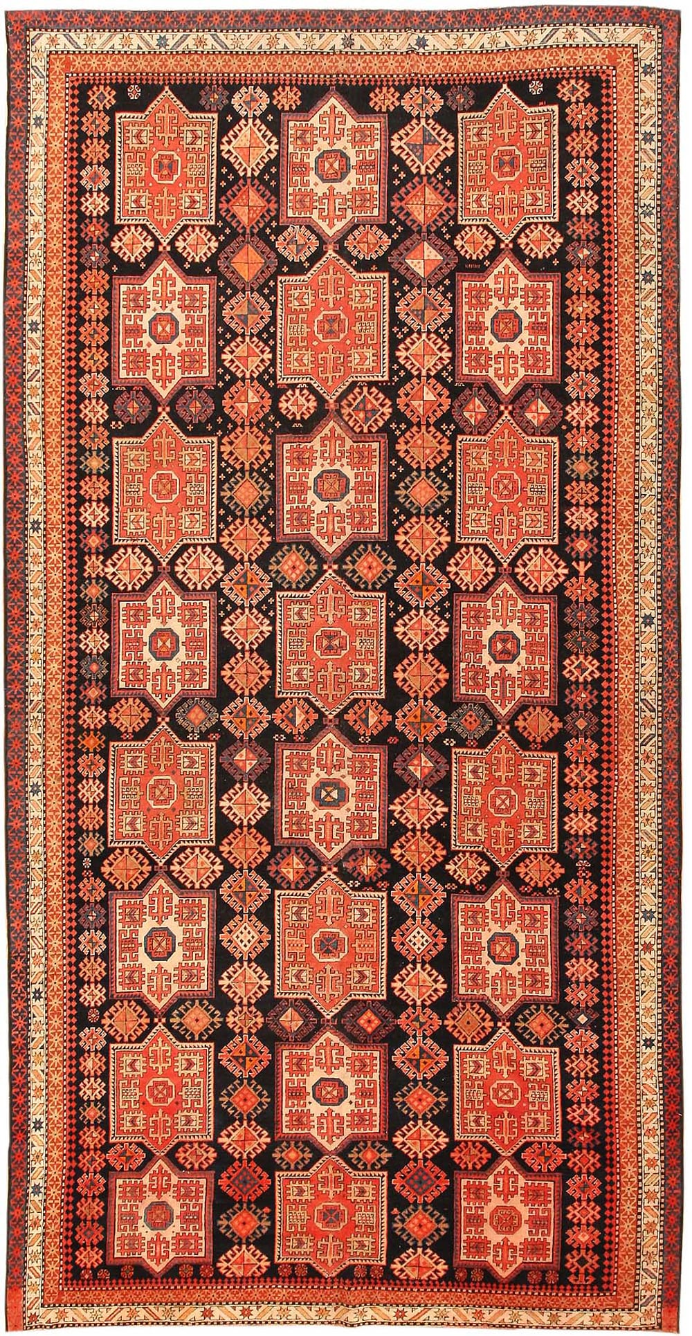 No Reserve - Antique Caucasian Shirvan Rug 12 ft 6 in x 6 ft 4 in (3.81 m x 1.93 m): Inventory of the late Albert Karmely Antique Caucasian Shirvan Rug