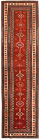 No Reserve - Antique Caucasian Kazak Runner Rug 11 ft 5 in x 3 ft 3 in (3.48 m x 0.99 m)