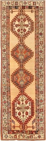 No Reserve - Antique Persian Camel Hair Serab Runner Rug 9 ft 3 in x 3 ft (2.82 m x 0.91 m)