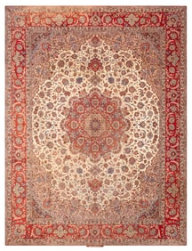 Vintage Persian Isfahan Rug 13 ft 3 in x 10 ft (4.03 m x 3.04 m)