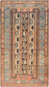 No Reserve - Antique Caucasian Kazak Rug 8 ft 9 in x 5 ft 1 in (2.66 m x 1.54 m)