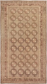 No Reserve - Antique East Turkestan Khotan Oriental Rug 13 ft 3 in x 7 ft (4.03 m x 2.13 m)