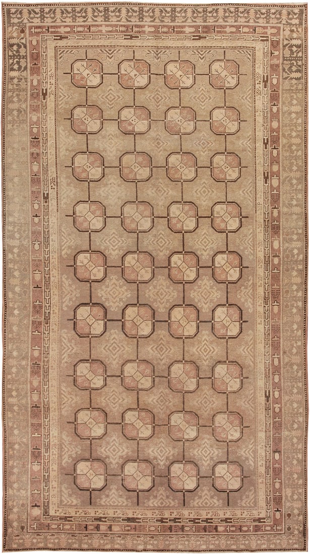 No Reserve - Antique East Turkestan Khotan Oriental Rug 13 ft 3 in x 7 ft (4.03 m x 2.13 m) (1 of 9)