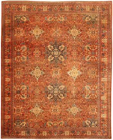 No Reserve - Antique 19th Century Persian Sarouk Farahan Rug 13 ft 7 in x 11 ft 3 in (4.14 m x 3.43 