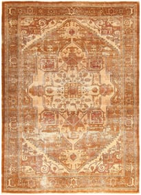 No Reserve - Shabby Chic Antique Amritsar Serapi Design Rug 12 ft 3 in x 9 ft (3.73 m x 2.74 m)