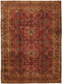 No Reserve - Fine Manchester Wool Antique Indian Kashan Rug 12 ft 2 in x 9 ft (3.71 m x 2.74 m)