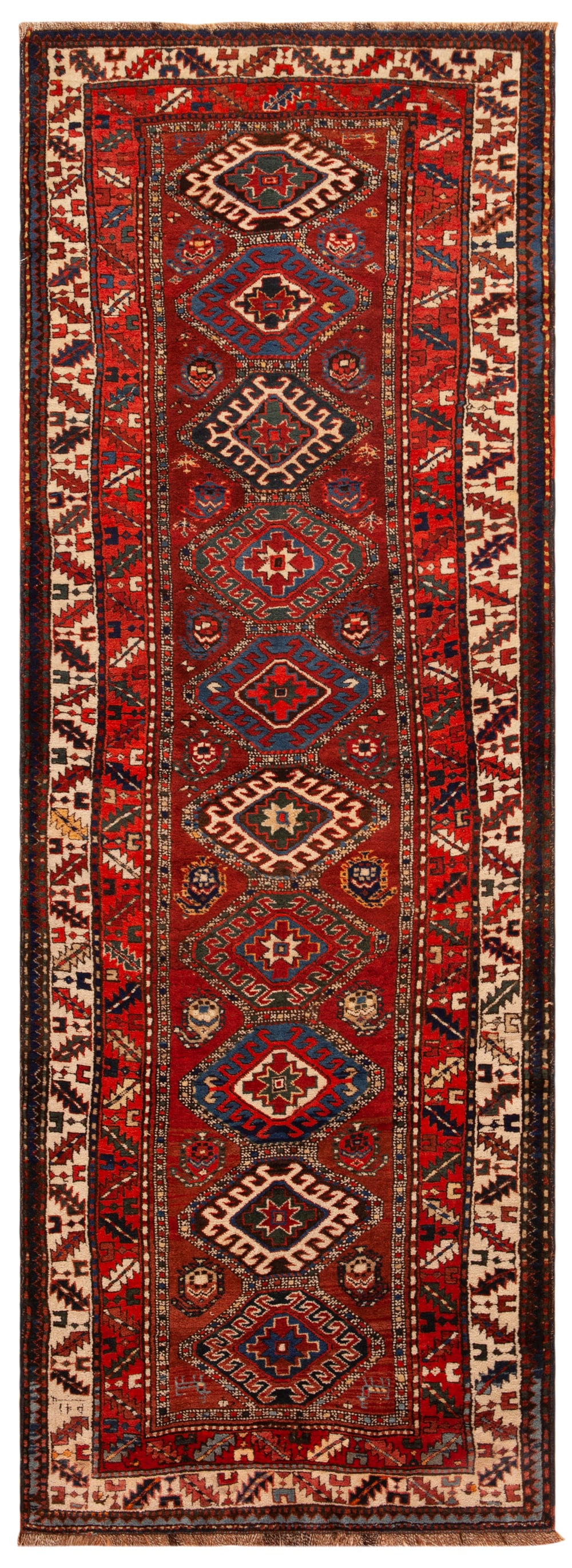 Vintage Caucasian Shirvan Runner Rug 10 ft x 3 ft (3.04 m x 0.91 m) (1 of 8)