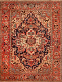 Antique Persian Serapi Rug 12 ft 2 in x 9 ft 7 in (3.7 m x 2.92 m)