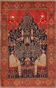 No Reserve - Antique Persian Sarouk Farahan Rug 6 ft 5 in x 4 ft 2 in (1.95 m x 1.27 m)