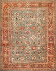 No Reserve - Antique Geometric Persian Sultanabad Rug 13 ft 6 in x 10 ft 6 in (4.11 m x 3.2 m)