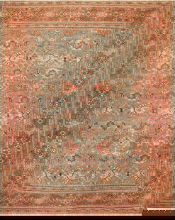 No Reserve - Antique Geometric Persian Sultanabad Rug 13 ft 6 in x 10 ft 6 in (4.11 m x 3.2 m): Inventory of the late Albert Karmely Antique Geometric Persian Sultanabad Rug Size: 13 ft 6 in x 10 ft 6 in (4.11 m x 3.2 m) Collection of Antique Rugs, Vintage Rugs & Modern Carpets.