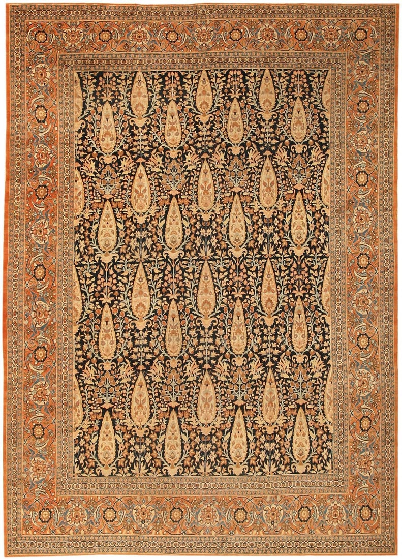 No Reserve - Fine antique Persian Tabriz Haji Jalili Rug 11 ft 7 in x 8 ft 4 in (3.53 m x 2.54 m) (1 of 5)