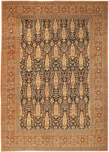 No Reserve - Fine antique Persian Tabriz Haji Jalili Rug 11 ft 7 in x 8 ft 4 in (3.53 m x 2.54 m): Inventory of the late Albert Karmely Fine antique Persian Tabriz Haji Jalili Rug Size: 11 ft 7 in x 8 ft 4 in (3.53 m x 2.54 m) Collection of Antique Rugs, Vintage Rugs & Modern Carpets.
