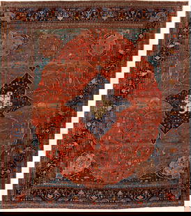 No Reserve - Antique Persian Sarouk Farahan Rug 11 ft 7 in x 10 ft 3 in (3.53 m x 3.12 m): Inventory of the late Albert Karmely Antique Persian Sarouk Farahan Rug Size: 11 ft 7 in x 10 ft 3 in (3.53 m x 3.12 m) Collection of Antique Rugs, Vintage Rugs & Modern Carpets.