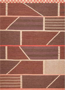 Swedish Design Flatwoven Rug 12 ft 1 in x 8 ft 11 in (3.68 m x 2.72 m): Swedish Design Flatwoven Rug Size: 12 ft 1 in x 8 ft 11 in (3.68 m x 2.72 m) Collection of Antique Rugs, Vintage Rugs & Modern Carpets.