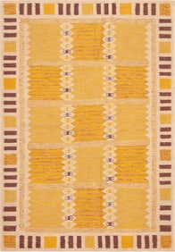 Modern Geometric Swedish Design Kilim Rug 7 ft x 5 ft (2.13 m x 1.52 m)