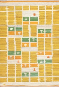 Vintage Swedish Scandinavian Kilim Rug 6 ft 7 in x 4 ft 8 in (2.01 m x 1.42 m)