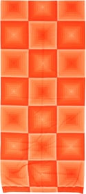 Vintage Scandinavian Verner Panton Coral Color Quadrat Textile 8 ft 7 in x 3 ft 9 in (2.62 m x 1.14