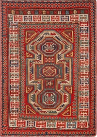 Antique Caucasian Shirvan Tribal Rug 4 ft 8 in x 3 ft 3 in (1.42 m x 0.99 m)
