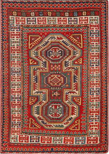 Antique Caucasian Shirvan Tribal Rug 4 ft 8 in x 3 ft 3 in (1.42 m x 0.99 m): Property of New Jersey dealer Antique Caucasian Shirvan Tribal Rug Size: 4 ft 8 in x 3 ft 3 in (1.42 m x 0.99 m) Collection of Antique Rugs, Vintage Rugs & Modern Carpets.