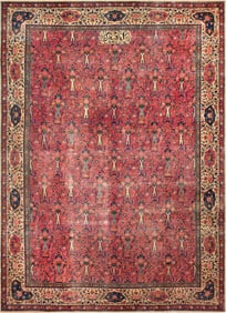 No Reserve - Oversized Antique Indian Agra Rug 21 ft 7 in x 15 ft 9 in (6.57 m x 4.8 m)