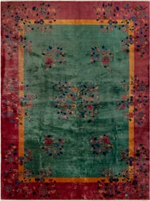 No Reserve - Antique Chinese Art Deco Rug 11 ft 7 in x 8 ft 10 in (3.53 m x 2.69 m)
