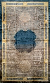 No Reserve - Large French European Design Antique Chinese Rug 19 ft 8 in x 12 ft 3 in (5.99 m x 3.73