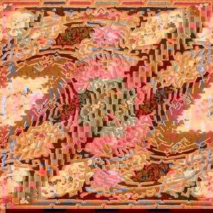 No Reserve - Antique French 19th Century Aubusson Rug 5 ft 8 in x 5 ft 8 in (1.73 m x 1.73 m): Property of a New York dealer Antique French 19th Century Aubusson Rug Size: 5 ft 8 in x 5 ft 8 in (1.73 m x 1.73 m) Collection of Antique Rugs, Vintage Rugs & Modern Carpets.