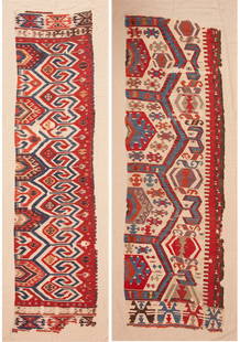 No Reserve - 2 Antique Turkish Kilim Fragments 11 ft 3 in x 2 ft 9 in (3.43 m x 0.84 m)+9 ft 9 in x: Property of a New York dealer 2 Antique Turkish Kilim Fragments Size: 11 ft 3 in x 2 ft 9 in (3.43 m x 0.84 m) Collection of Antique Rugs, Vintage Rugs & Modern Carpets.