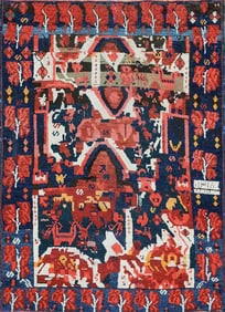 No Reserve - Antique Caucasian Karabagh Rug 3 ft 9 in x 2 ft 8 in (1.14 m x 0.81 m)