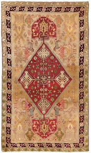 No Reserve - Antique 19th century Indian Agra Rug 6 ft x 4 ft (1.83 m x 1.22 m): Inventory of the late Albert Karmely Antique 19th century Indian Agra Rug Size: 6 ft x 4 ft (1.83 m x 1.22 m)