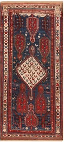 No Reserve - Antique Tribal Caucasian Gallery Size Kazak Rug 10 ft 4 in x 4 ft 9 in (3.15 m x 1.45