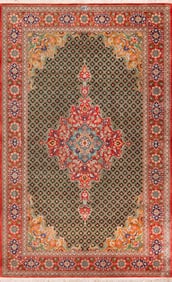 Vintage Qum Persian Silk Rug 6 ft 10 in x 4 ft 4 in (2.08 m x 1.32 m)