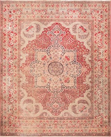 Antique Persian Kerman Lavar Rug 13 ft 9 in x 11 ft 7 in (4.19 m x 3.53 m)