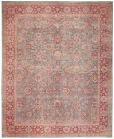 No Reserve - Large Decorative Allover Design Antique Indian Rug 19 ft x 14 ft 9 in (5.79 m x 4.5 m)