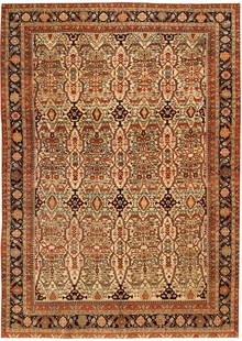 No Reserve - Antique 19th Century Persian Sarouk Farahan Rug 9 ft x 6 ft 8 in (2.74 m x 2.03 m): Inventory of the late Albert Karmely Antique 19th Century Persian Sarouk Farahan Rug Size: 9 ft x 6 ft 8 in (2.74 m x 2.03 m) Collection of Antique Rugs, Vintage Rugs & Modern Carpets.