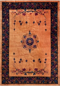 No Reserve - Antique Art Deco Chinese Rug 13 ft 10 in x 9 ft 10 in (4.21 m x 2.99 m)
