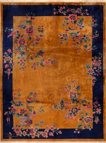 No Reserve - Antique Chinese Art Deco Rug 11 ft 8 in x 8 ft 11 in (3.55 m x 2.71 m)