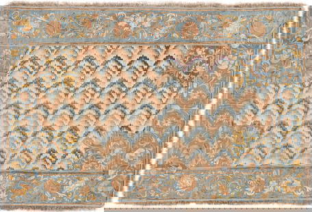 No Reserve - Bargello Flame Stitch Antique Italian Silk Textile 6 ft x 3 ft 10 in (1.83 m x 1.17 m): Property of a private collector Bargello Flame Stitch Antique Italian Silk Textile Size: 6 ft x 3 ft 10 in (1.83 m x 1.17 m) Collection of Antique Rugs, Vintage Rugs & Modern Carpets.