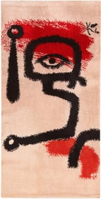 Mid-Century Modern Paul Klee Rug "Little Drummer Boy" 4 ft 10 in x 2 ft 6 in (1.47 m x 0.76 m)