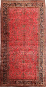 No Reserve - Large Luxurious Antique Kashan Persian Rug 20 ft 5 in x 10 ft 4 in (6.22 m x 3.15 m)
