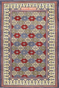 Artistic Vintage Israeli Bezalel Rug 4 ft 8 in x 3 ft (1.42 m x 0.91 m)