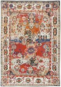 No Reserve - Antique Primitive Caucasian Karabagh Rug 6 ft 2 in x 4 ft 6 in (1.88 m x 1.37 m)