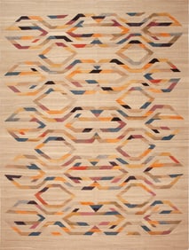 Modern Kilim Rug 13 ft 5 in x 10 ft 3 in (4.09 m x 3.12 m)
