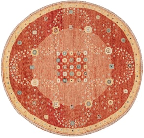 Modern Round Swedish Style Rug 8 ft x 8 ft (2.44 m x 2.44 m)